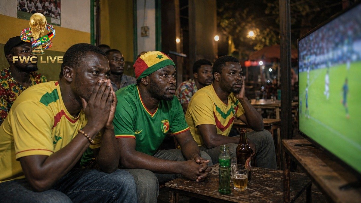 Beninese football fans watching FIFA World Cup 2026 coverage in a Cotonou cafe