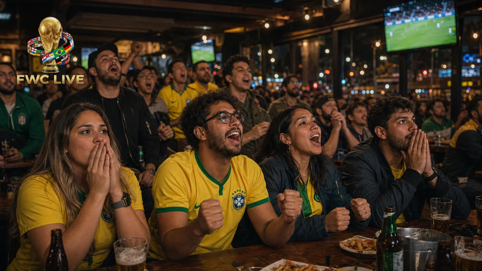 Brazil football fans watching FIFA World Cup 2026 coverage in Sao Paulo
