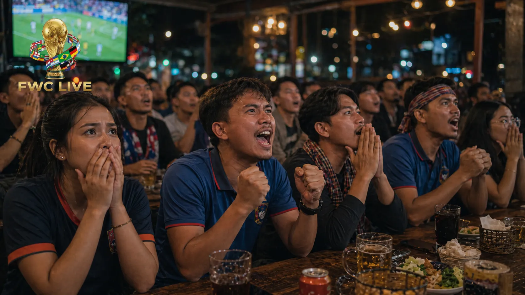 Cambodia football fans watching FIFA World Cup 2026 coverage in Phnom Penh