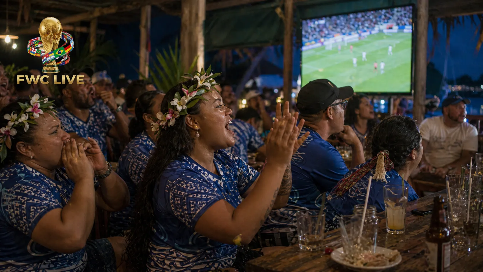 Cook Islands football fans watching FIFA World Cup 2026 coverage in Rarotonga
