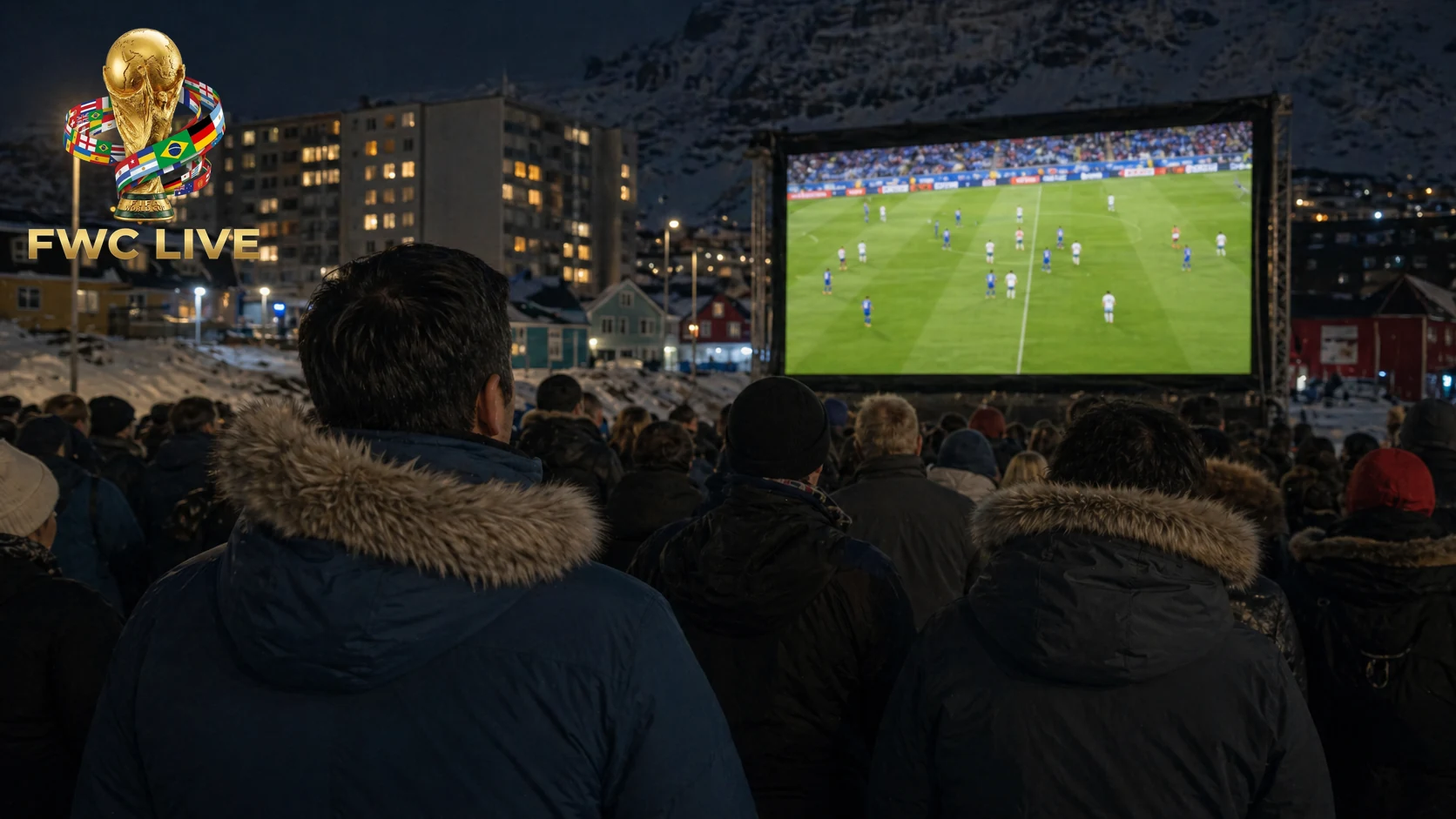 Greenland football fans watching FIFA World Cup 2026 coverage in Nuuk