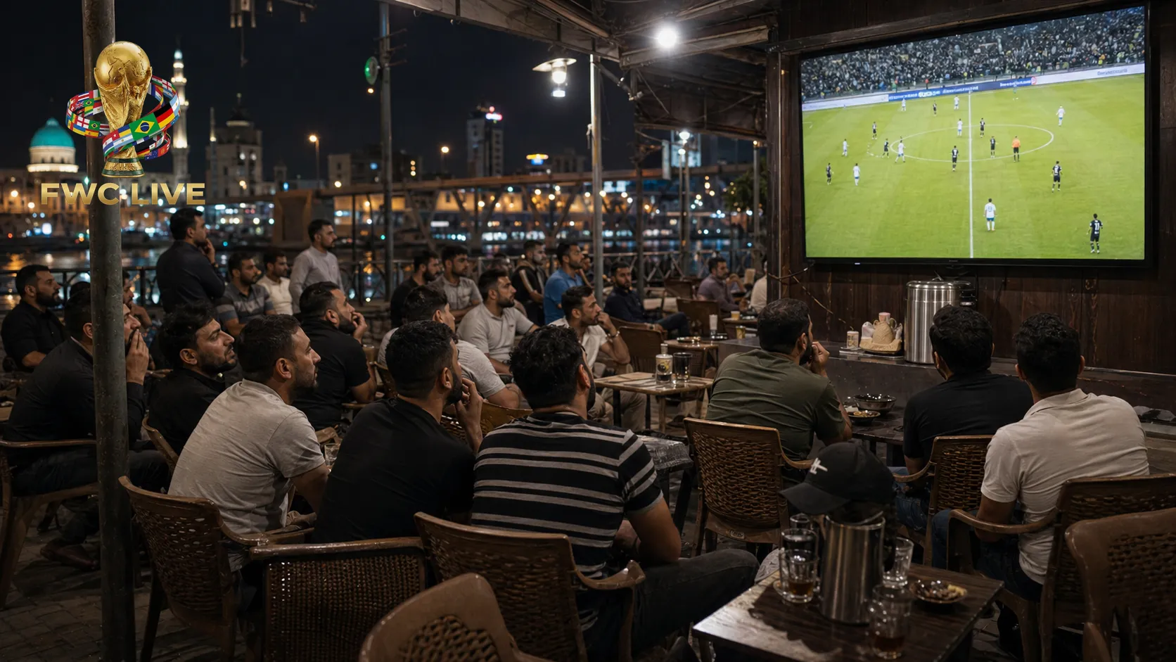 Iraq football fans watching FIFA World Cup 2026 coverage in Baghdad