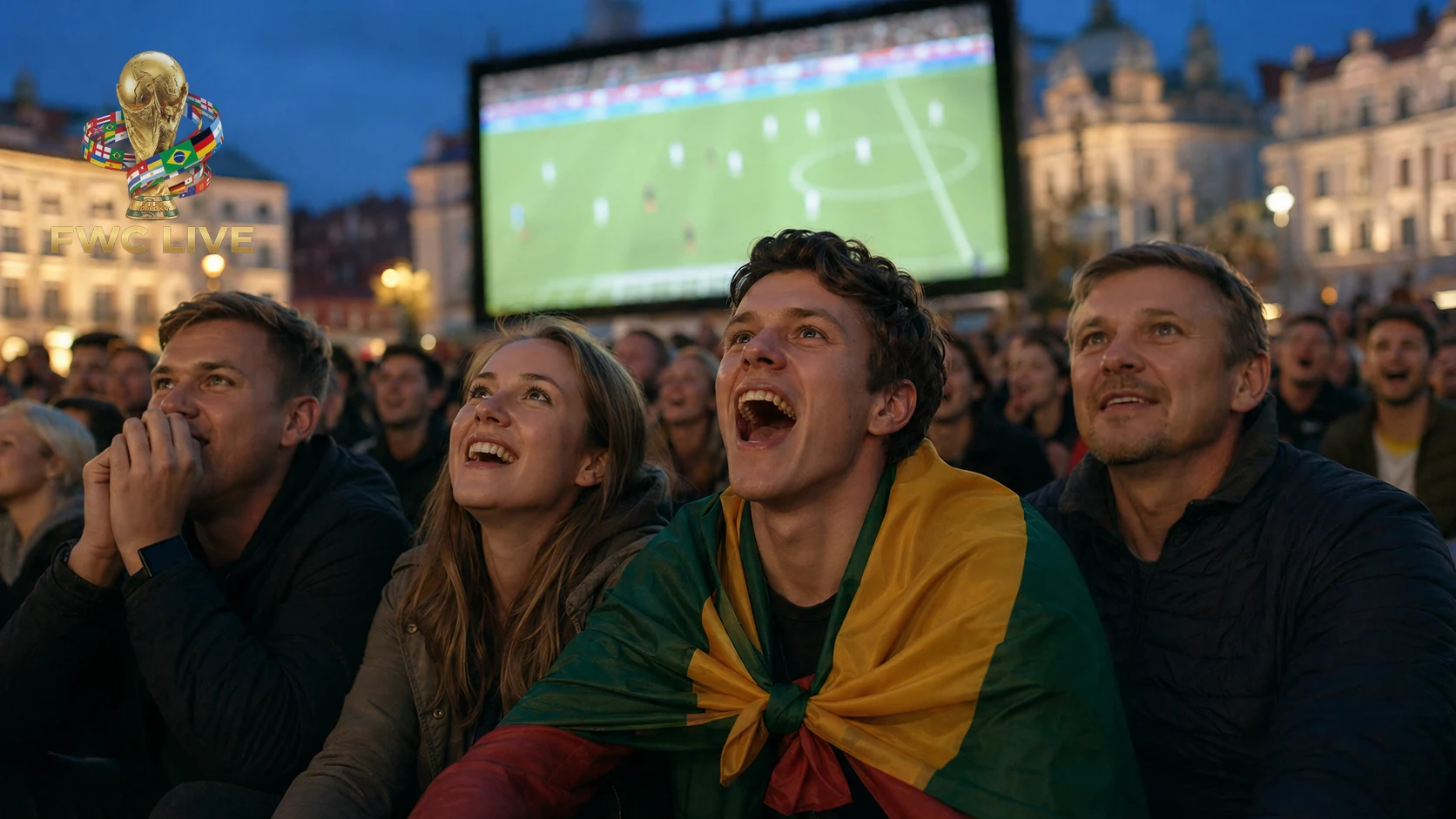Lithuania football fans watching FIFA World Cup 2026 coverage in Vilnius