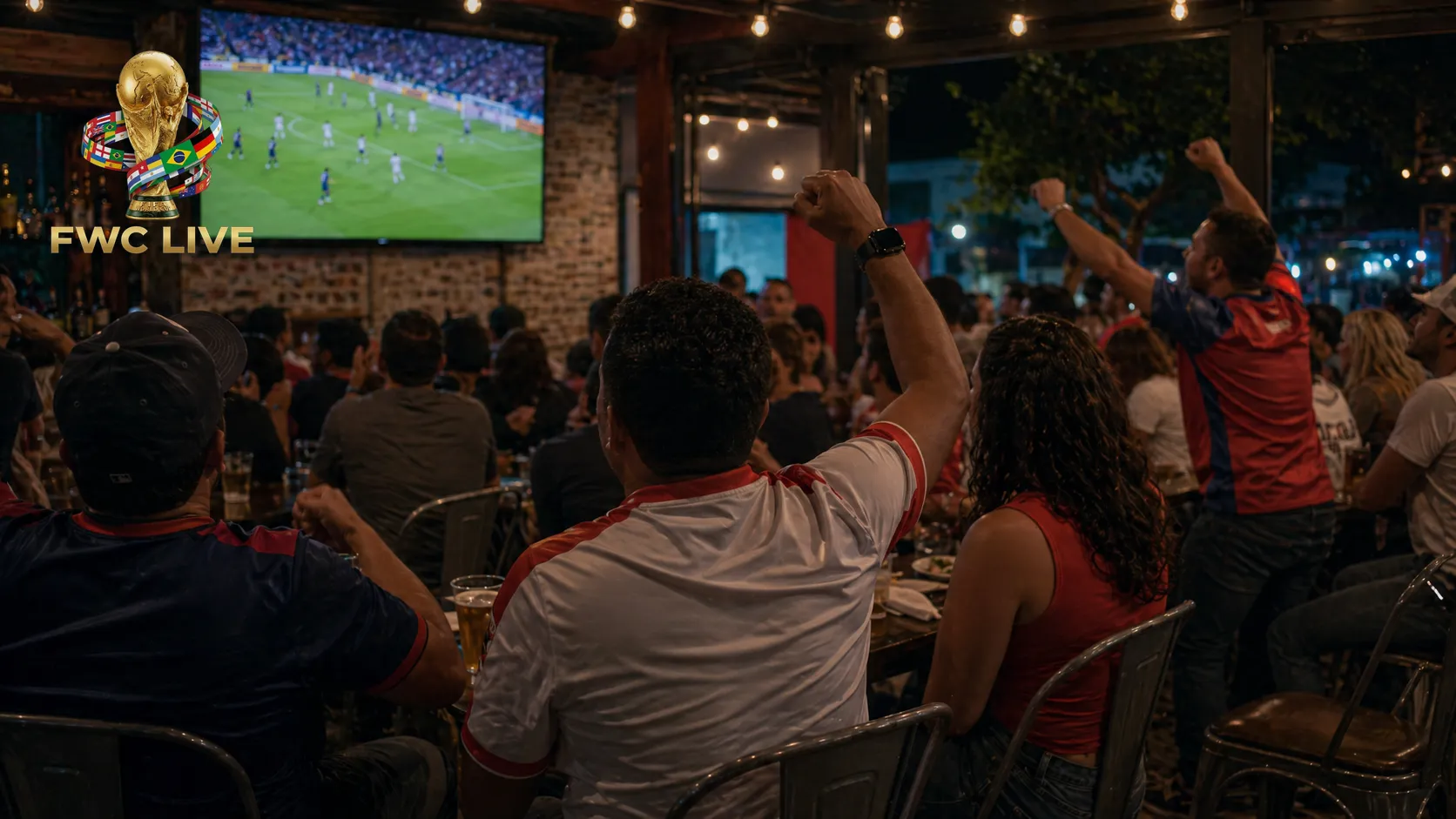 Puerto Rico football fans watching FIFA World Cup 2026 coverage in a San Juan sports bar