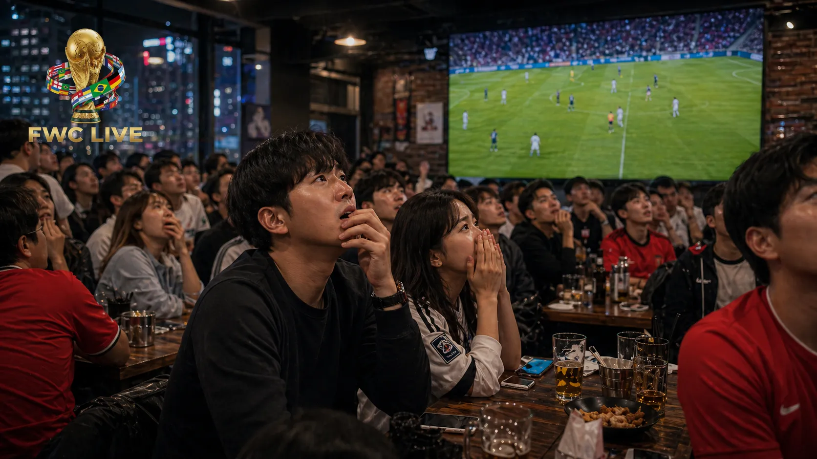 Republic of Korea football fans watching FIFA World Cup 2026 coverage in Seoul