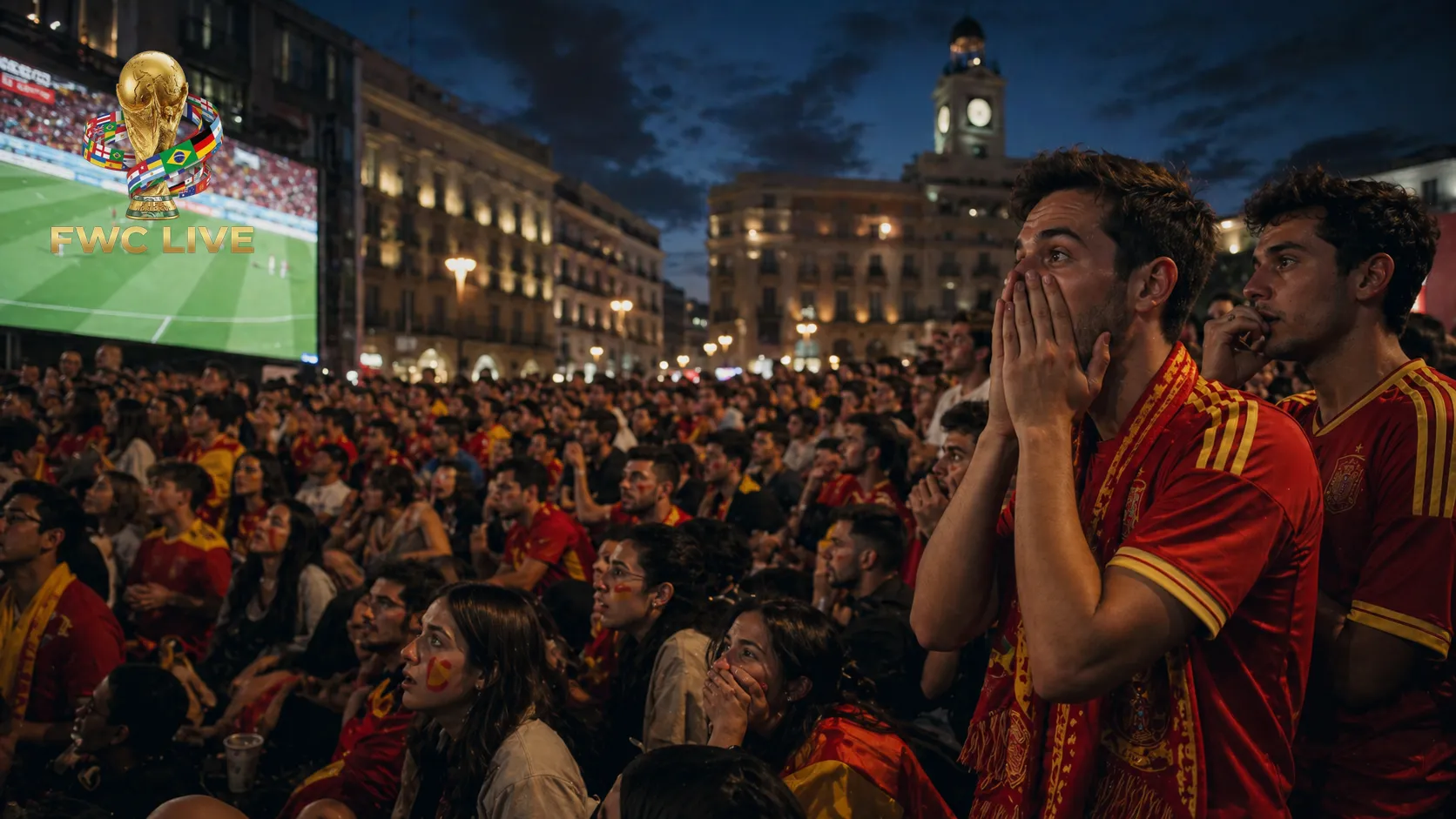 Spain football fans watching FIFA World Cup 2026 coverage in Madrid