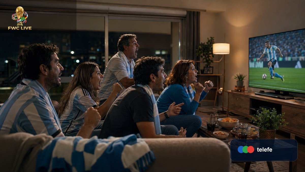 Argentina football fans watching FIFA World Cup 2026 coverage on Telefe