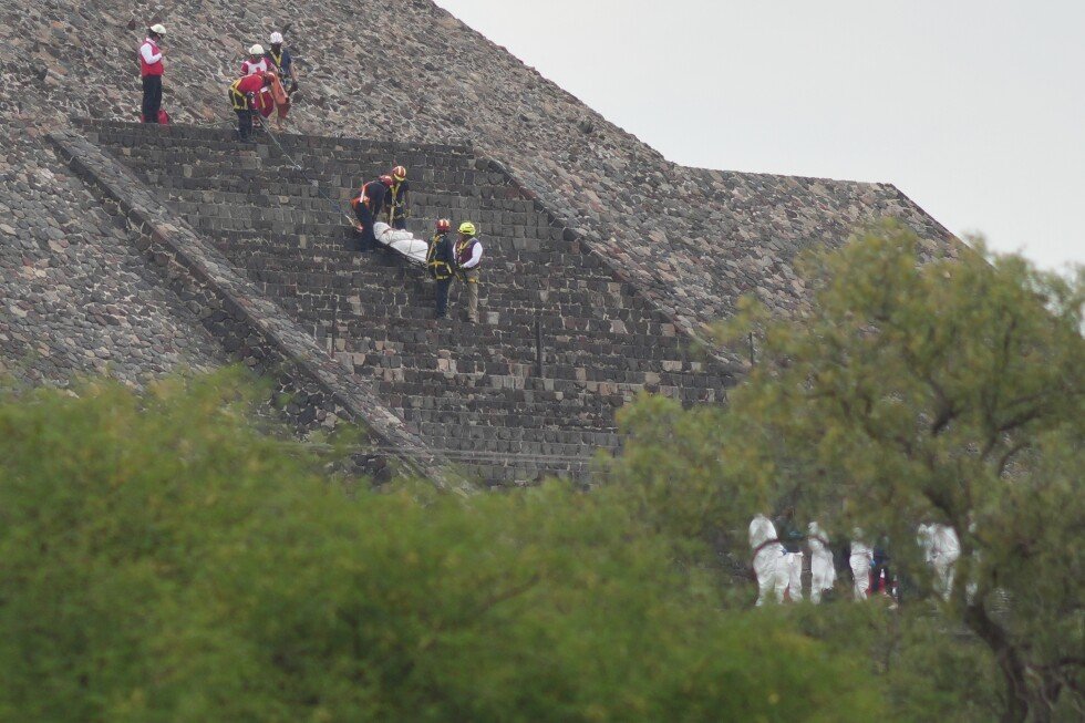 Security personnel at Teotihuacan as Mexico faces fresh safety questions before the World Cup