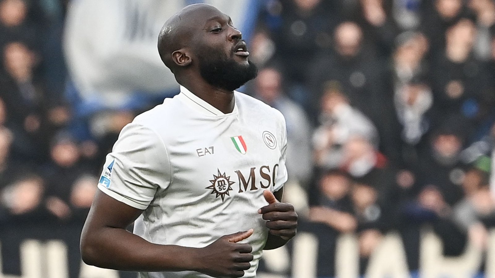 Romelu Lukaku during his Napoli spell as Belgium monitor his recovery before the World Cup